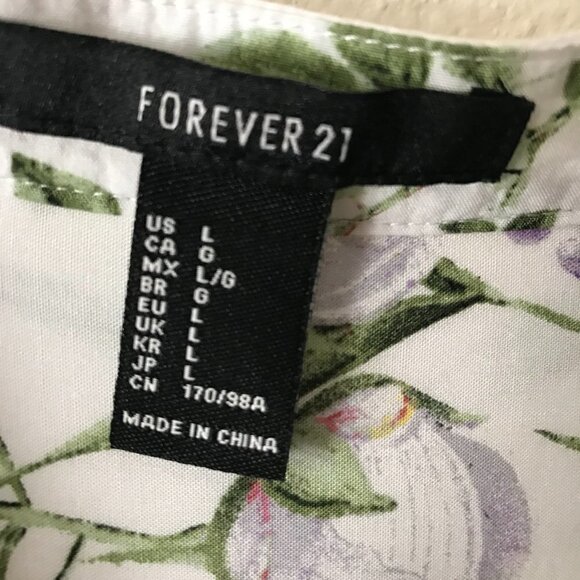 NWOT - Forever 21 Floral V-Neck 3/4 Sleeve Tunic - Picture 4 of 6
